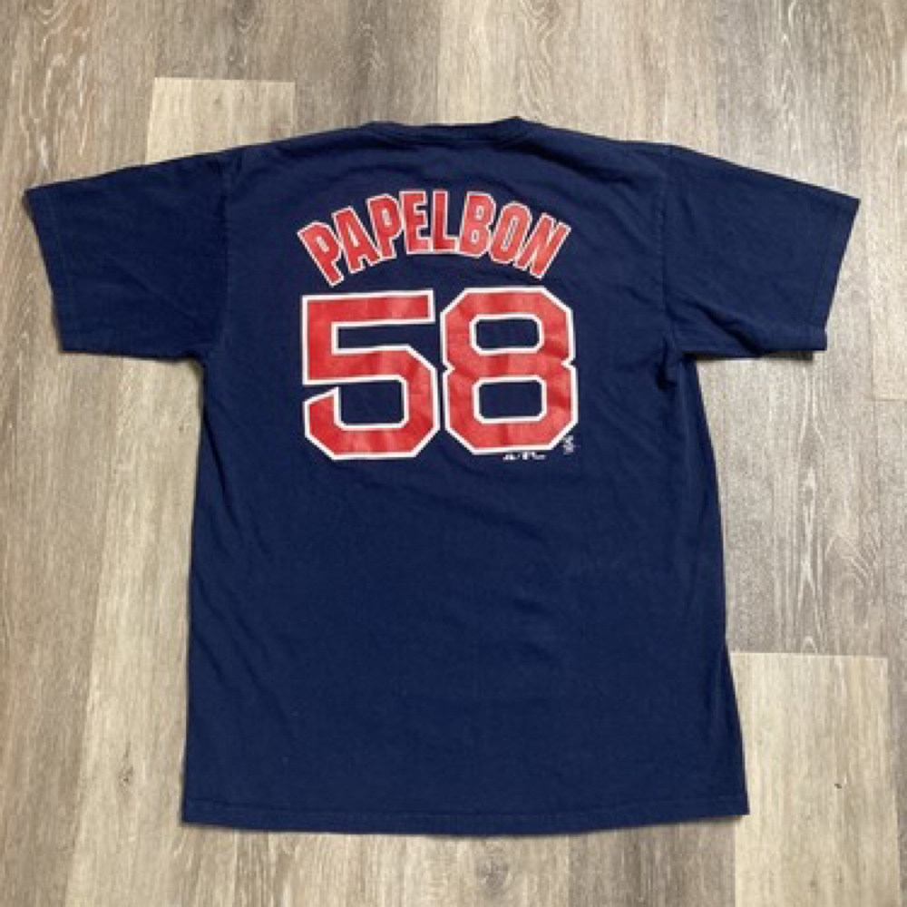 Majestic Boston Red Sox Jonathan Papelbon #58 MLB Youth XL Blue T Shirt